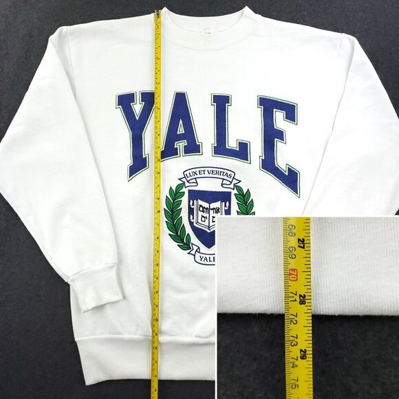 Yale University Vintage Sweatshirt Crewneck Bulldog Raised Spellout Made USA XL - Picture 7 of 14